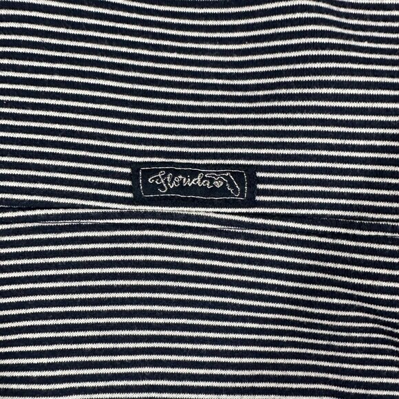 Florida State of Mine Womens Small Navy Blue White Striped Pullover 1/4 Button - Picture 5 of 9